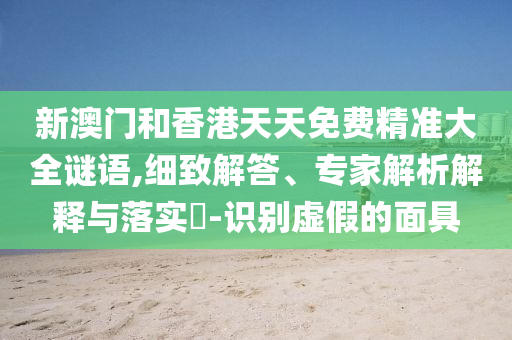 新澳門(mén)和香港天天免費(fèi)精準(zhǔn)大全謎語(yǔ),細(xì)致解答、專(zhuān)家解析解釋與落實(shí)?-識(shí)別虛假的面具